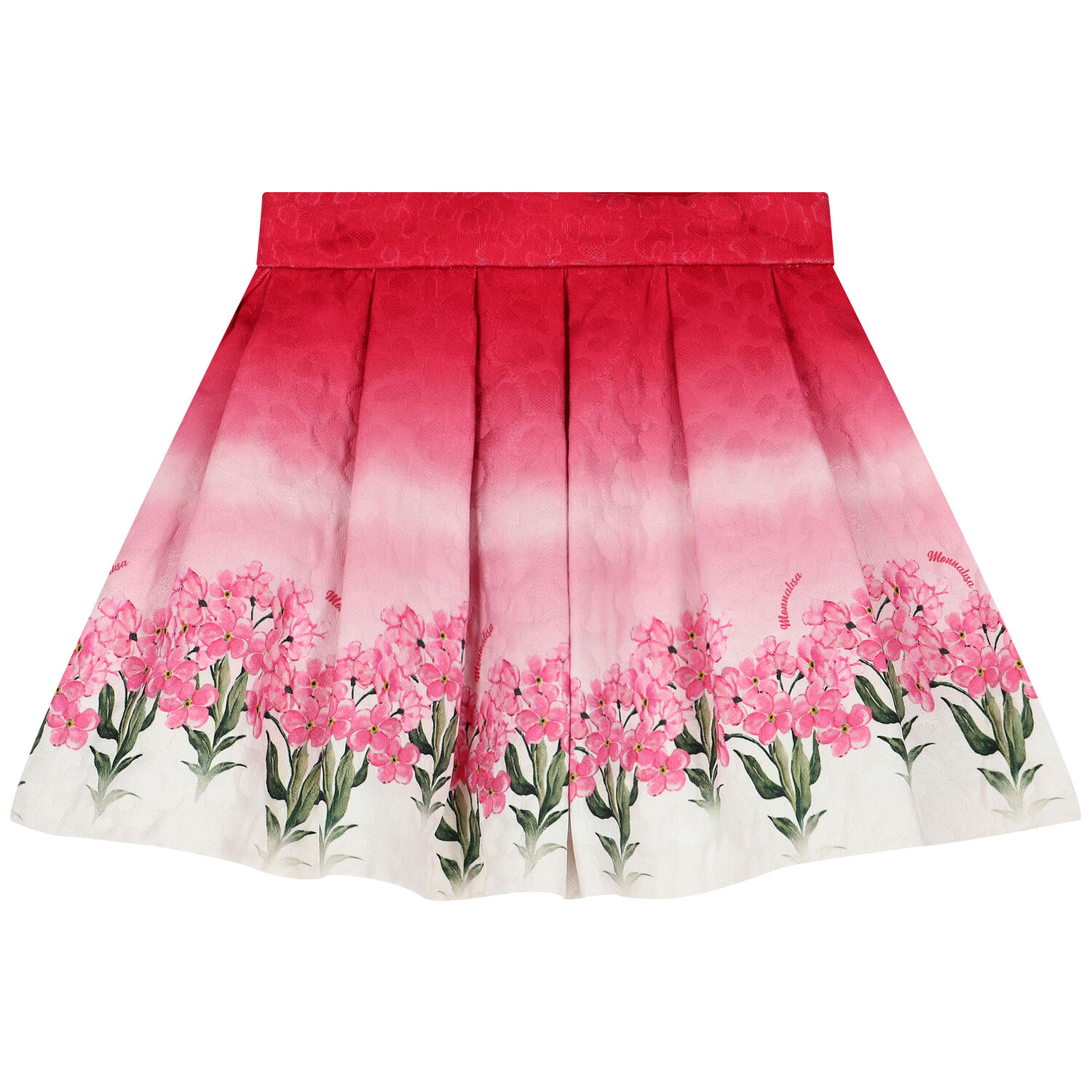 Girls White & Pink Floral Skirt Set, 2, hi-res